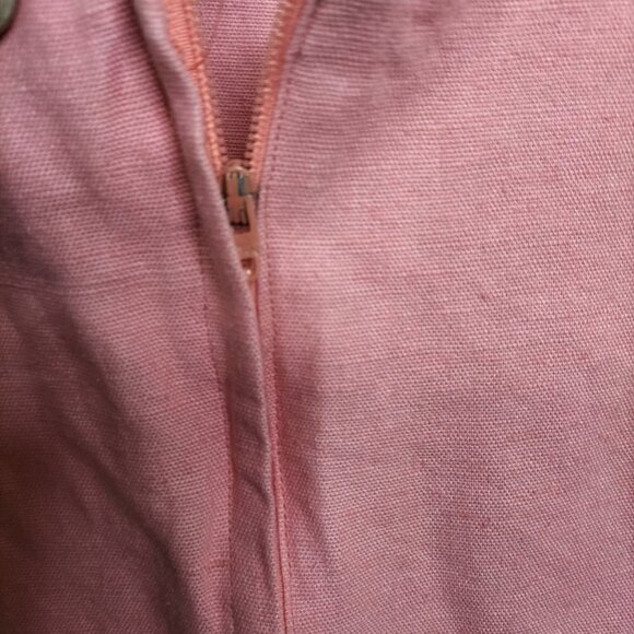 1022) Scenario Salmon Rich Linen blend Knee Length Sleeveless Shift Dress Size 8 - Picture 2 of 7